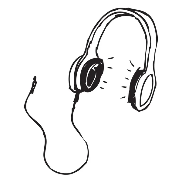 Hörlurar doodle — Stock vektor