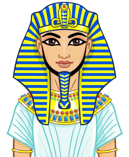 Animation Pharaon égyptien. Isolé sur fond blanc . — Image vectorielle