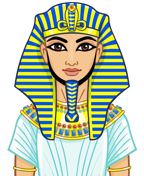 Animation Egyptian Pharaoh. Isolated on a white background.