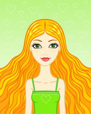 Portre kızıl saçlı kız