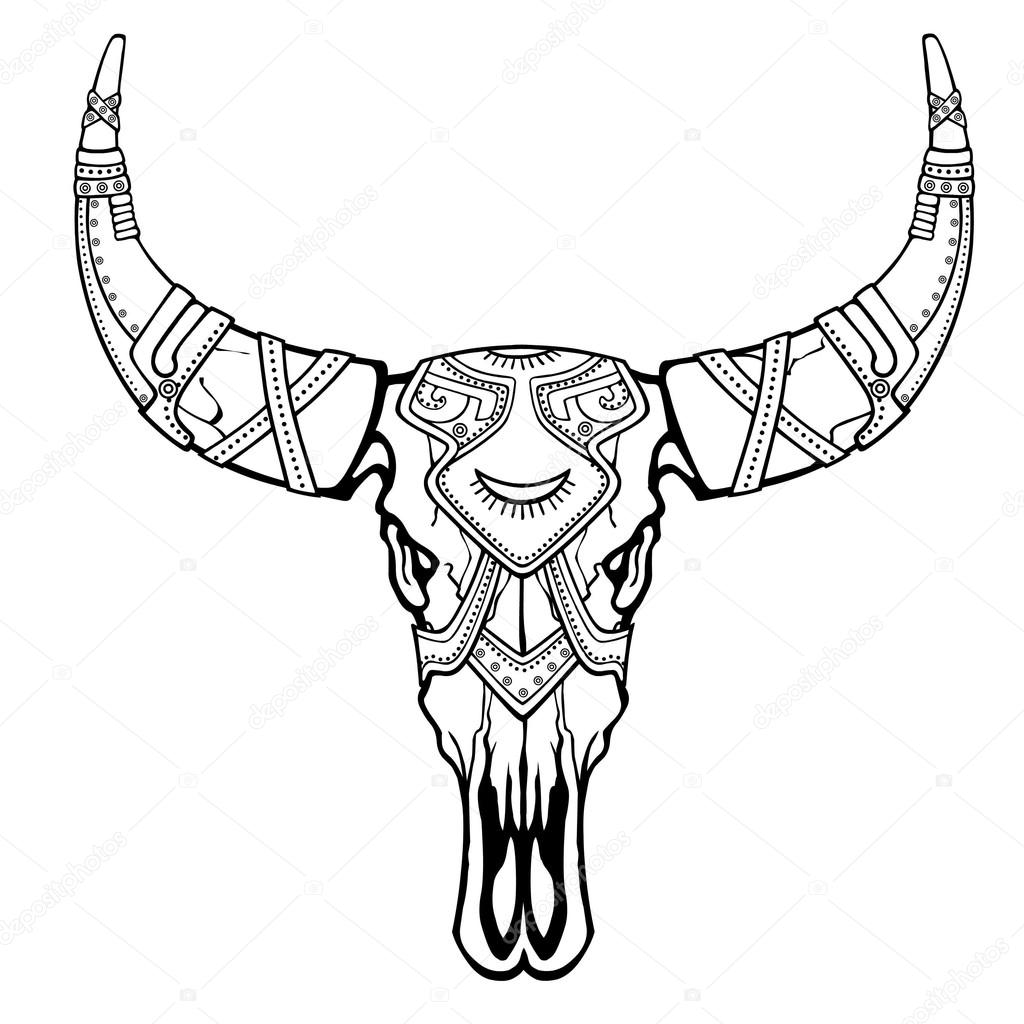 Download Fantastic skull of a bull. Military armor. Mystical symbol ...