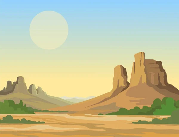 Paisagem do deserto. Ilustração vetorial . — Vetor de Stock