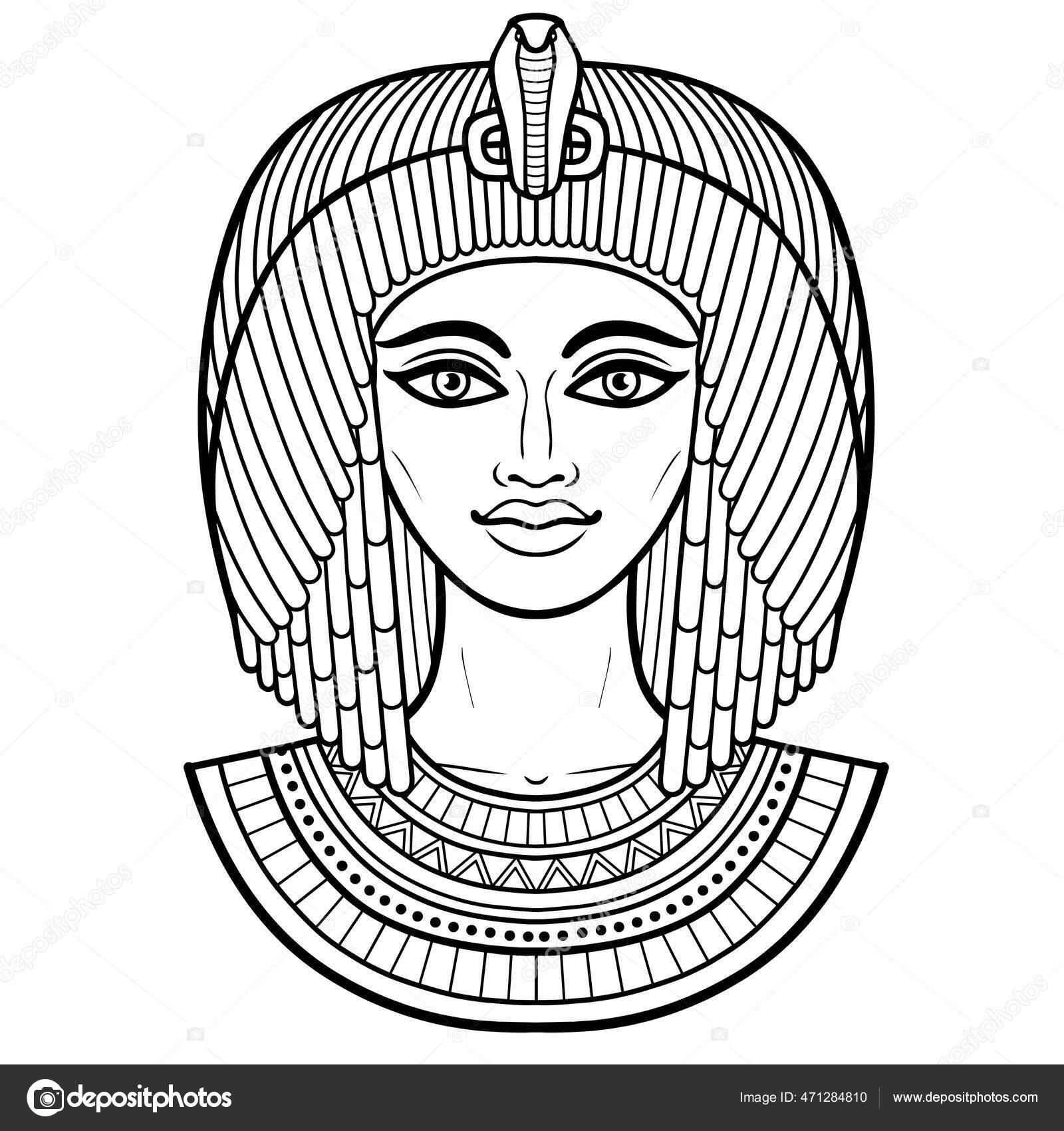 Ancient Egypt Woman Tattoo Queen Nefertiti Stock Vector (Royalty Free)  1831936129 | Shutterstock