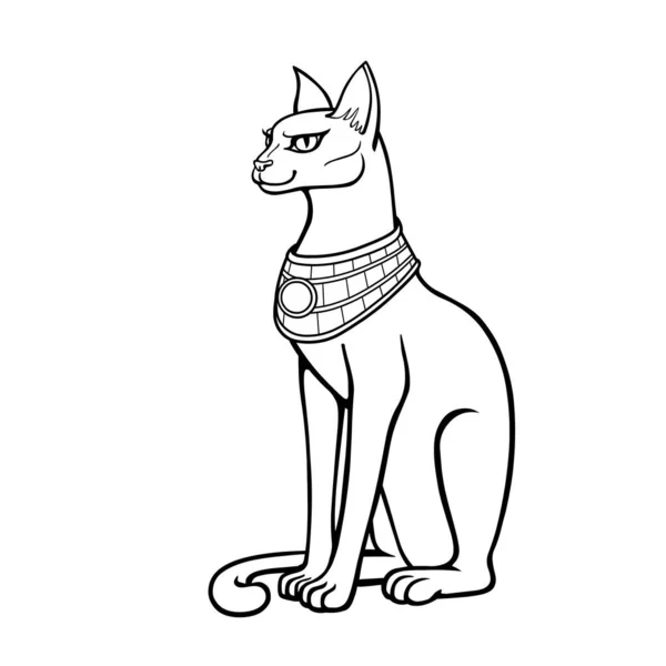 Animační Portrét Starověká Egyptská Bohyně Bastet Bast Posvátná Kočka Vektorová — Stockový vektor