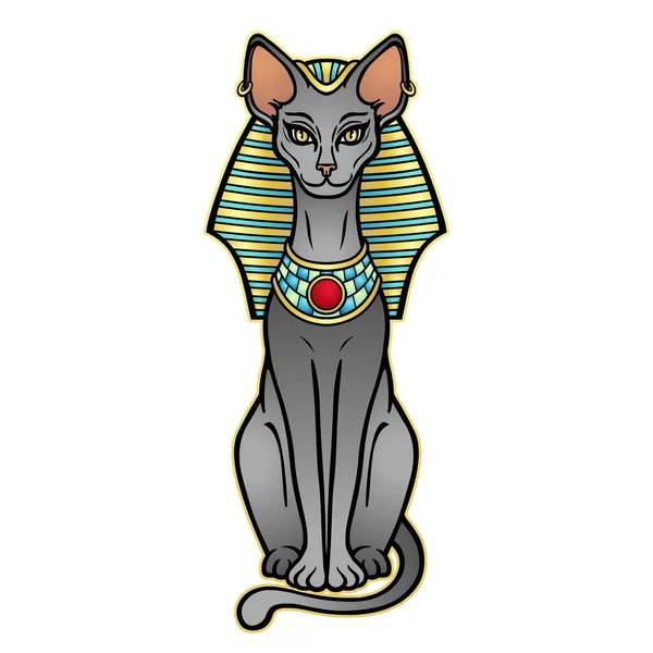 Black egyptian cat icon simple style Royalty Free Vector