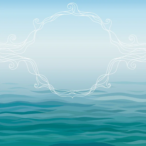 蓝色背景水镂空小插图以及放置文本的位置 — 图库矢量图片