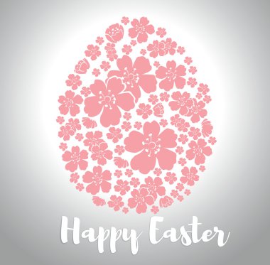 çiçekler kurulan Paskalya yortusu yumurta