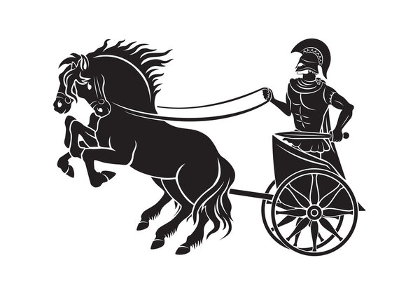 chariot with a gladiator silhouette