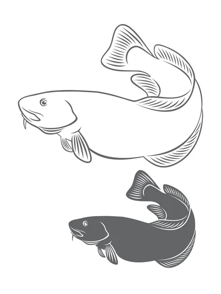 Silueta pește de cod — Vector de stoc