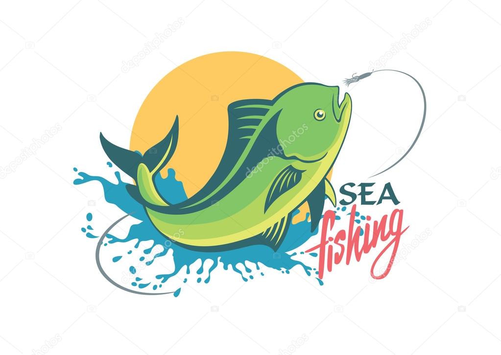 Dorado fish logo , vector illustration