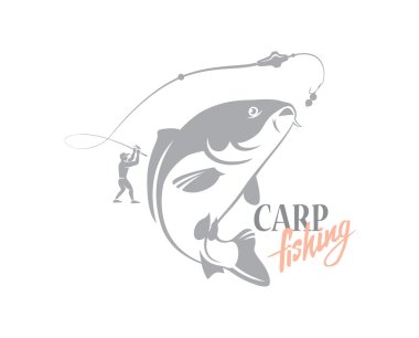 carp fishing concept clipart
