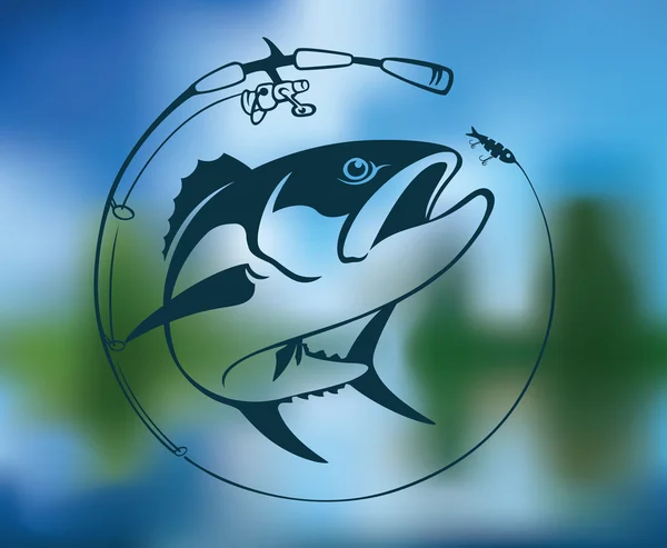 Logo pesca tonno — Vettoriale Stock