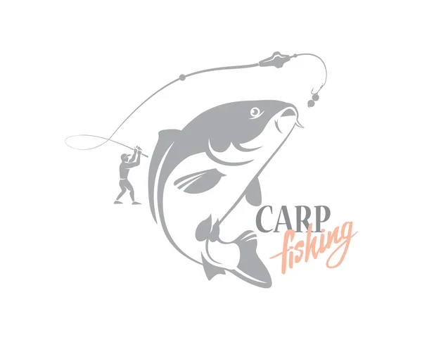 Conceito de pesca da carpa — Vetor de Stock