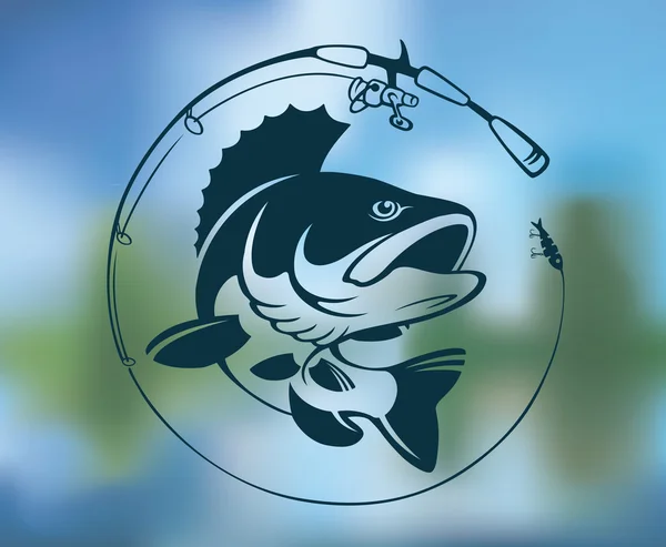 Okoun říční rybolov logo Royalty Free Stock Vektory