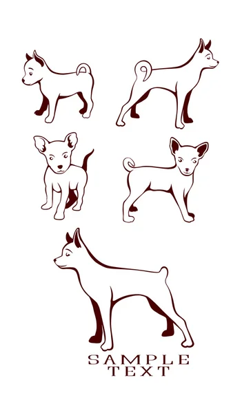 Conjunto de ícones de cachorro — Vetor de Stock