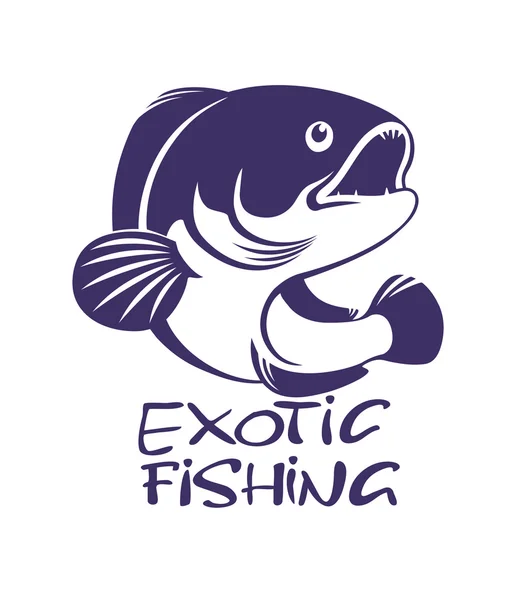 Icono Wolffish. Pesca exótica — Vector de stock