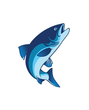 salmon fish emblem clipart