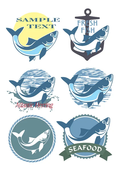 图显示鲱鱼徽标 — 图库矢量图片