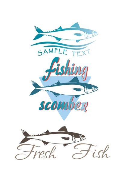 Logos de maquereau poisson — Image vectorielle
