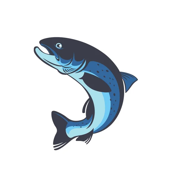 Emblème poisson truite — Image vectorielle
