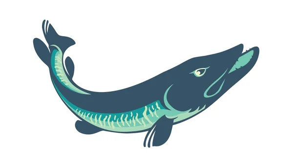 Emblemas de pesca de lucio — Vector de stock