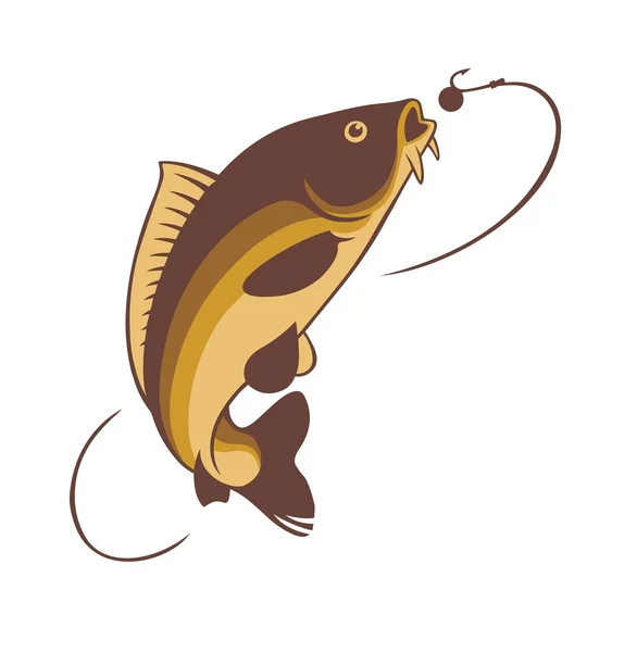 Carpa emblema de pesca —  Vetores de Stock