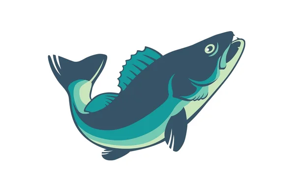 Logo de pescado bajo — Vector de stock