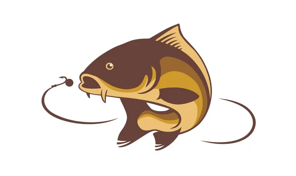 Logo de pescado de carpa — Vector de stock