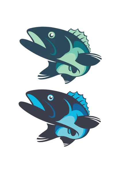 Loghi bassi di pesce — Vettoriale Stock