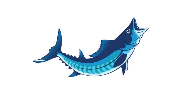 King mackerel emblem — Stock Vector