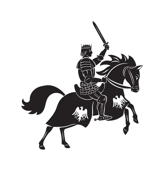 King knights on horseback — Stock Vector