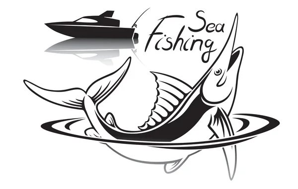 Sea fishing — Stock Vector