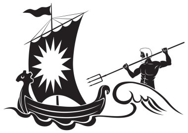 Gemi ile eski Poseidon