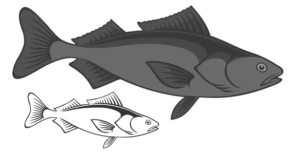 Mar Sablefish desenho —  Vetores de Stock