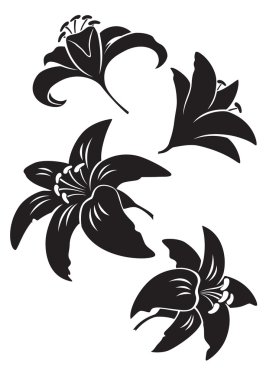 Silhouette of  lily flower clipart