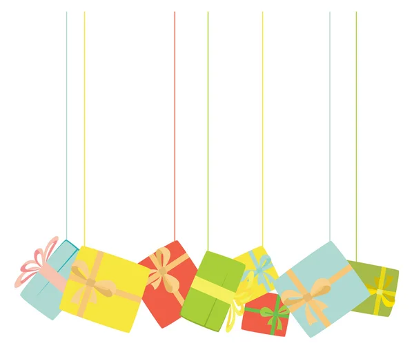 Boîtes cadeaux colorées — Image vectorielle
