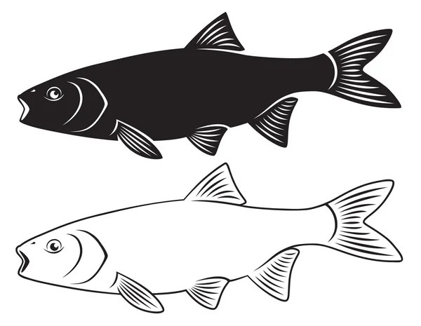 Ide silueta de pescado — Vector de stock