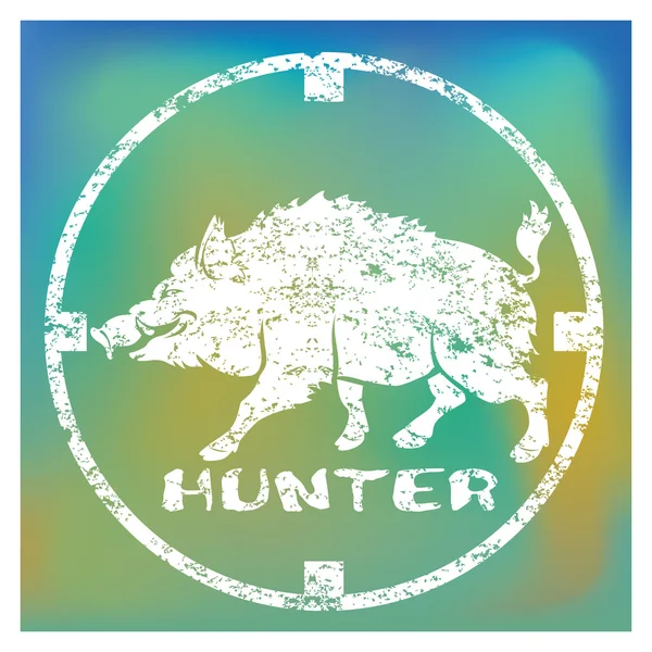 Ícone de caça de porco — Vetor de Stock