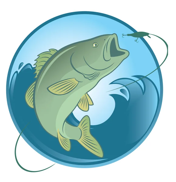 Icono de pescado bajo — Vector de stock