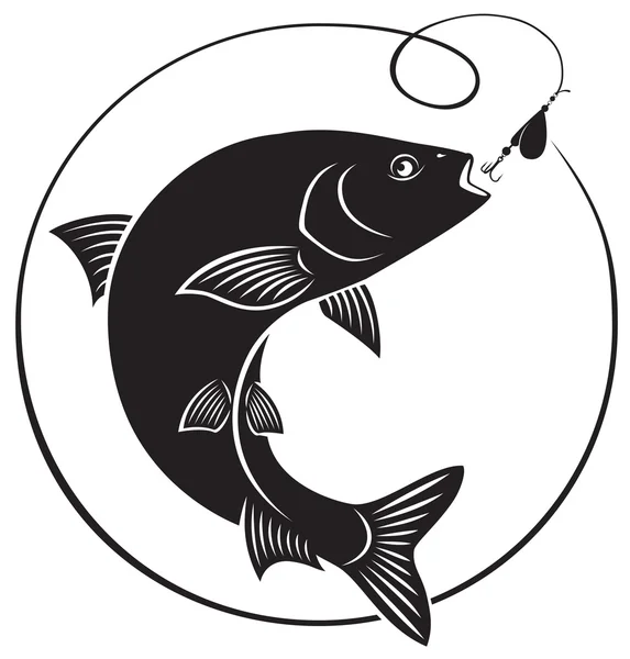 Chub fish silhouette — Stock Vector