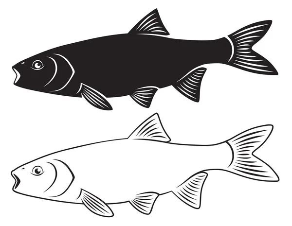 Ide fish silhouette Royalty Free Stock Illustrations
