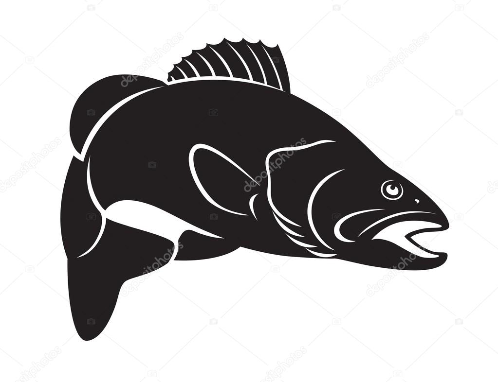 Download Silhouette bass fish | Fish bass silhouette — Stock Vector © kvasay #61884773