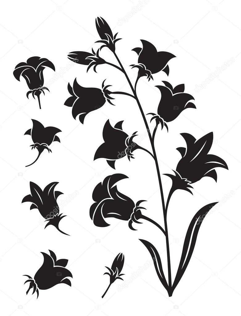 Bells flower silhouette