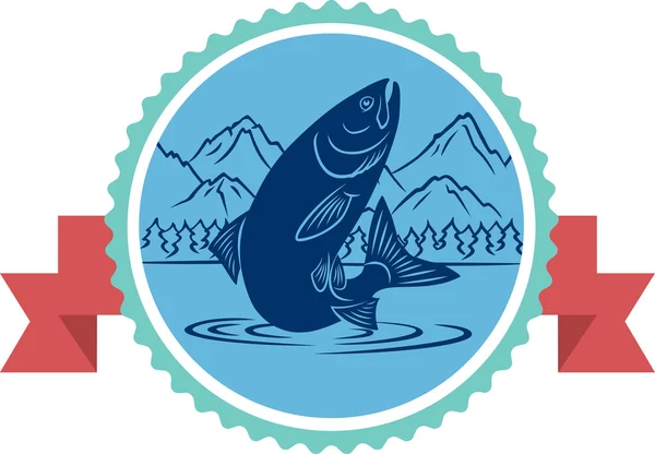 Rótulo de pesca do salmão — Vetor de Stock