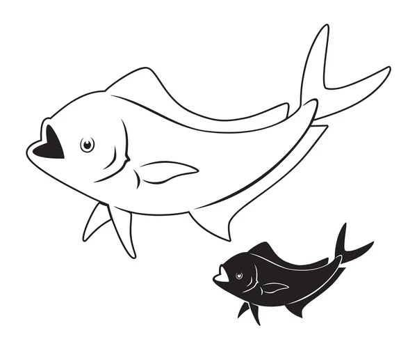 Contorno pesce dorado — Vettoriale Stock