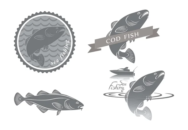 Label on the topic of cod — Stock Vector