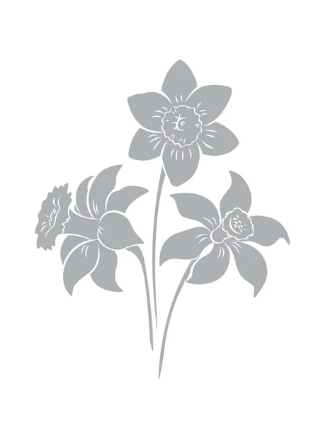 Silueta de flor narciso — Archivo Imágenes Vectoriales
