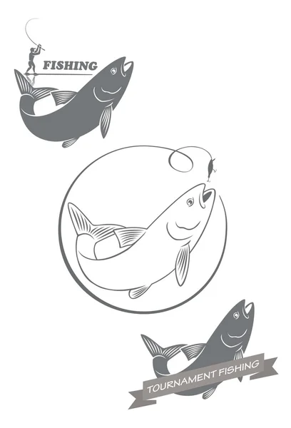 Fishing asp emblems — Stock Vector