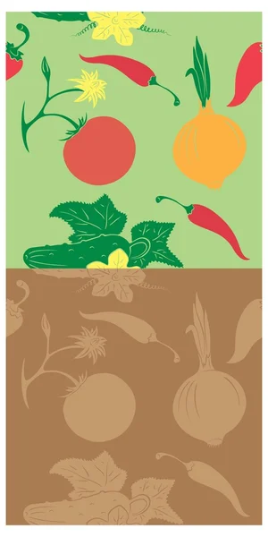 Contexte avec différents légumes — Image vectorielle