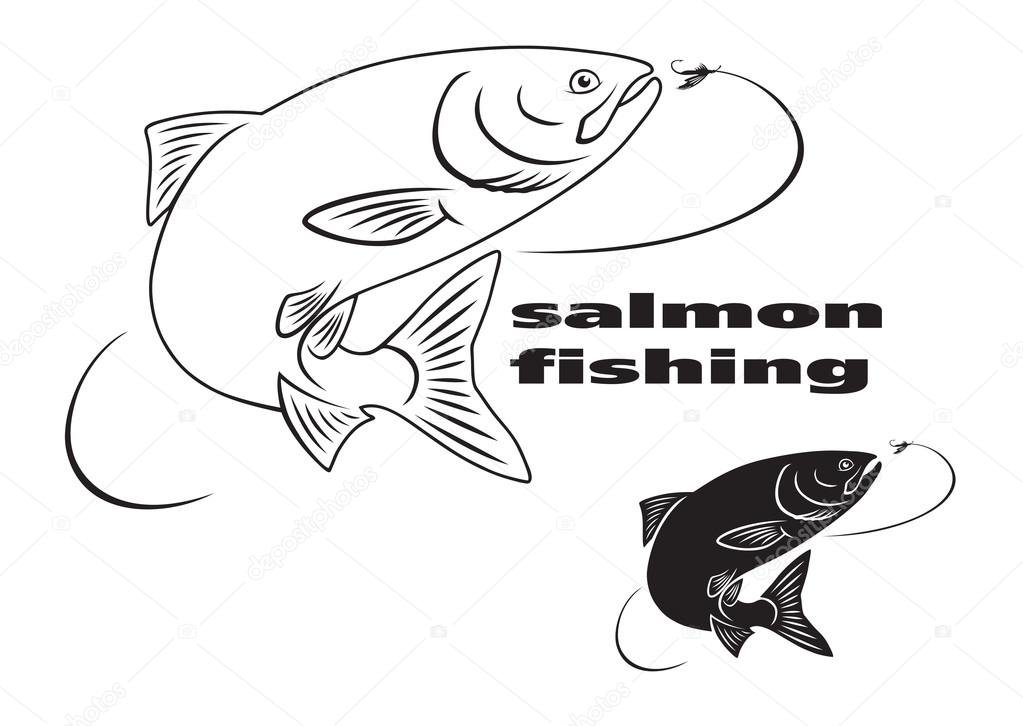 Salmon fishing icons